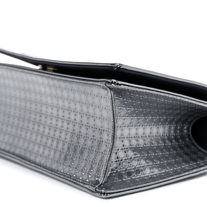 Christian Dior Metallic Patent Micro-Cannage Small Diorama Flap Bag Silver 6 of 12