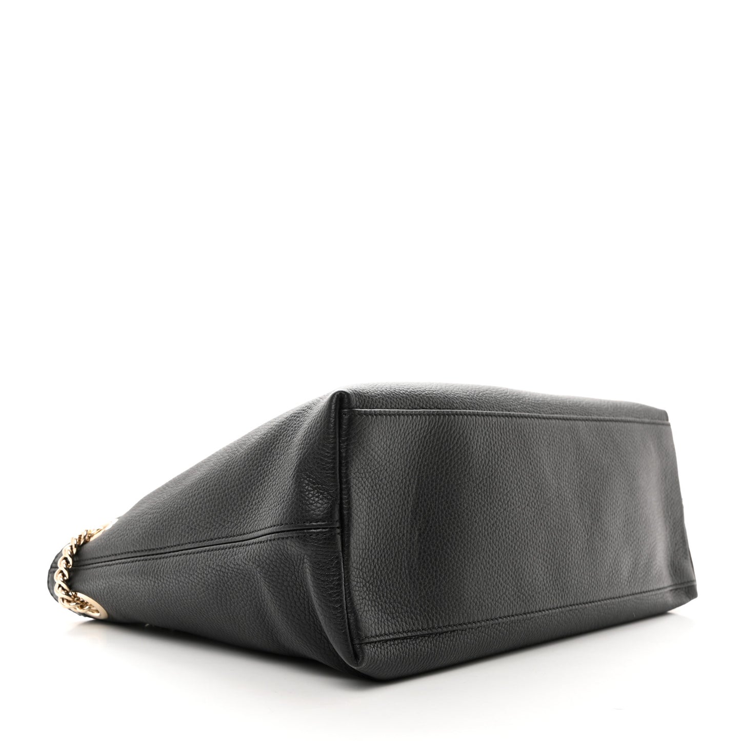 Pebbled Calfskin Medium Soho Chain Shoulder Bag Black