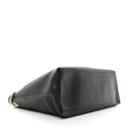 Gucci Pebbled Calfskin Medium Soho Chain Shoulder Bag Black 4 of 11
