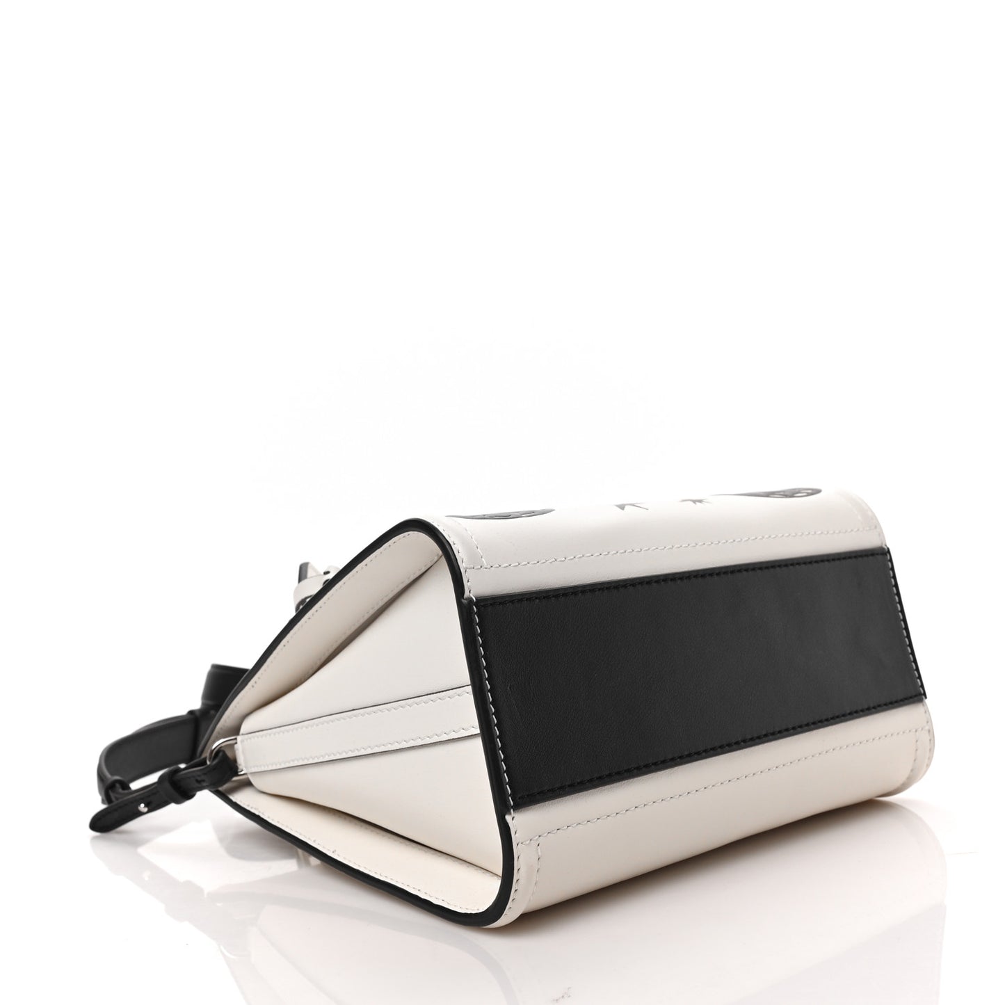 Calfskin The Short Story Dove Love Top Handle Bag White Black