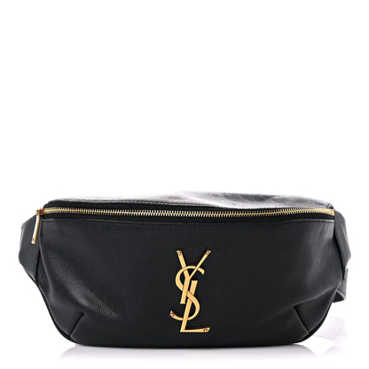 Saint Laurent Grain De Poudre Monogram Belt Bag Black 1 of 16