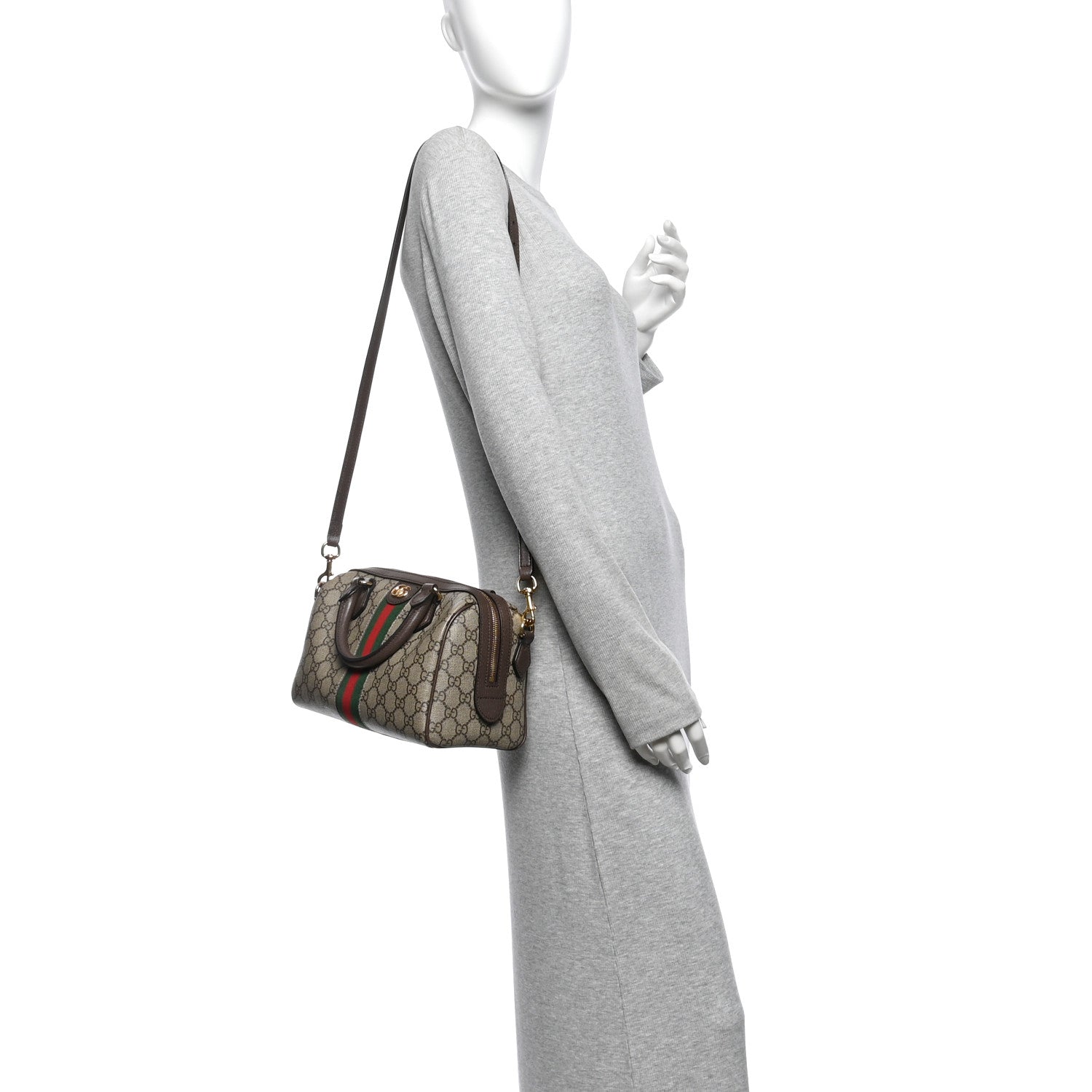 Gucci GG Supreme Monogram Web Small Ophidia Top Handle Bag Beige Ebony 2 of 10