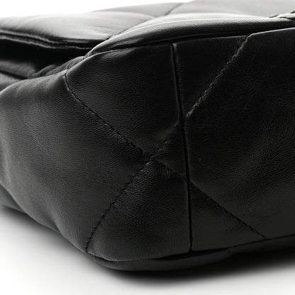 Chanel Shiny Goatskin Quilted Medium Chanel 19 Flap Black 9 of 11
