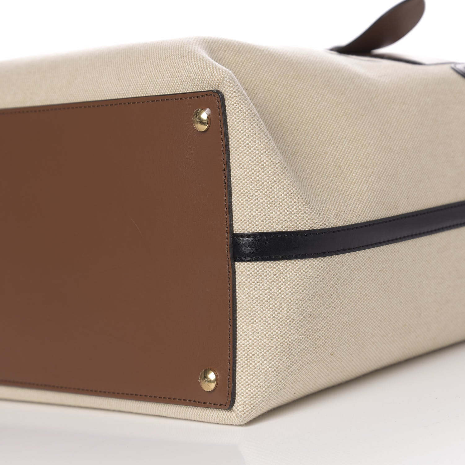 Burberry Calfskin Canvas Logo Print Medium Belt Bag Malt Brown Black 10 of 11
