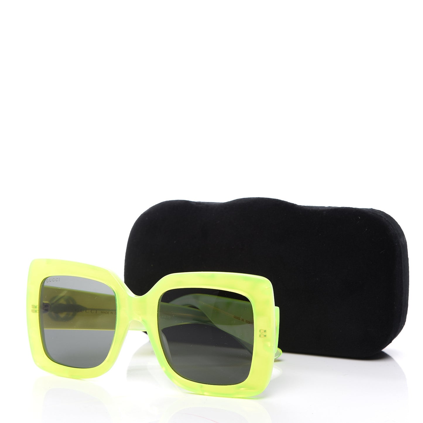 Acetate Square Frame Sunglasses GG0083S Neon Green
