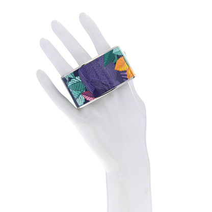 Hermes Enamel Printed Les Perroquet Extra Wide Bracelet 70 Vie D Artiste 2 of 6