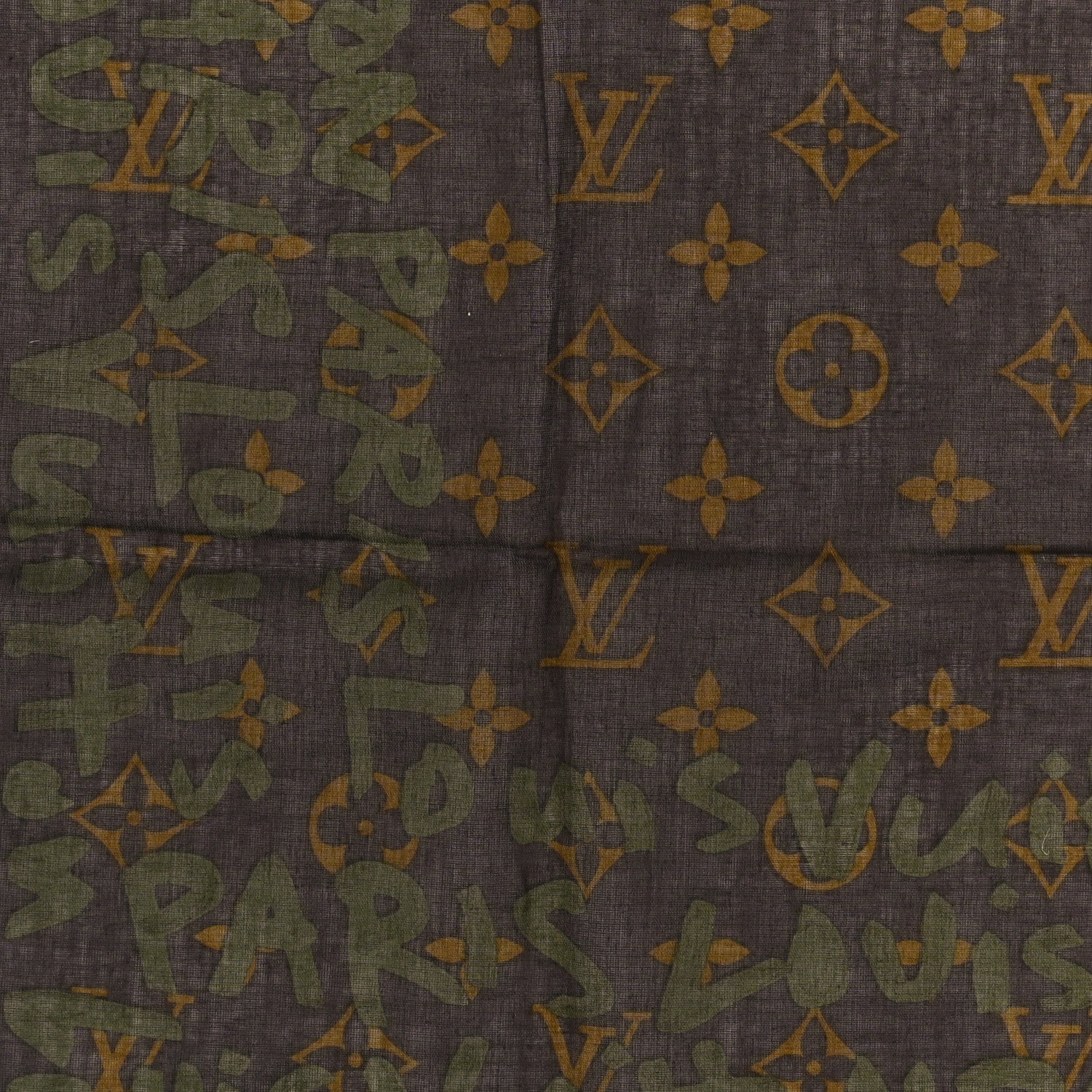 Louis Vuitton Silk Graffiti Monogoram Scarf 3 of 3