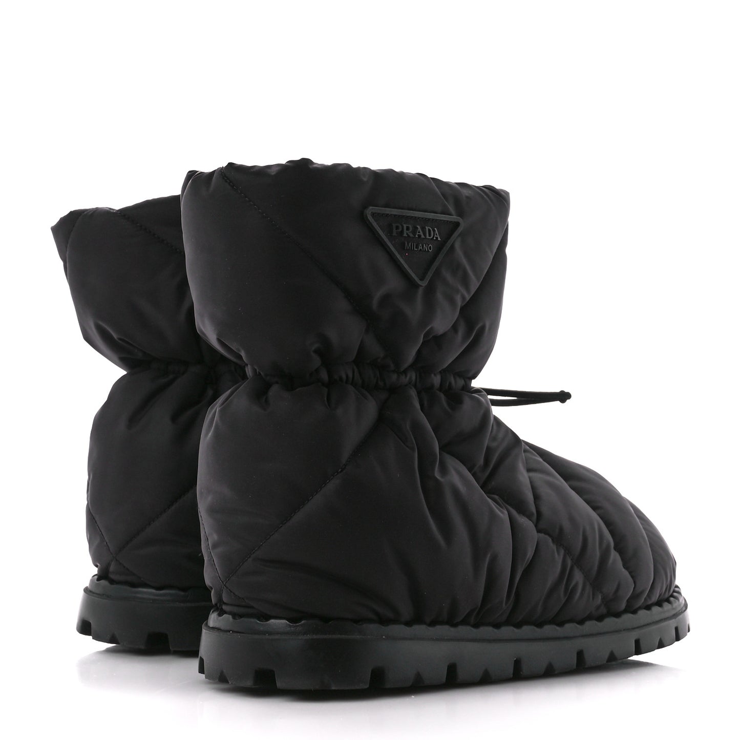 Re-Nylon Piuma Triangle Logo Padded Drawcord Snow Boots 38.5 Black