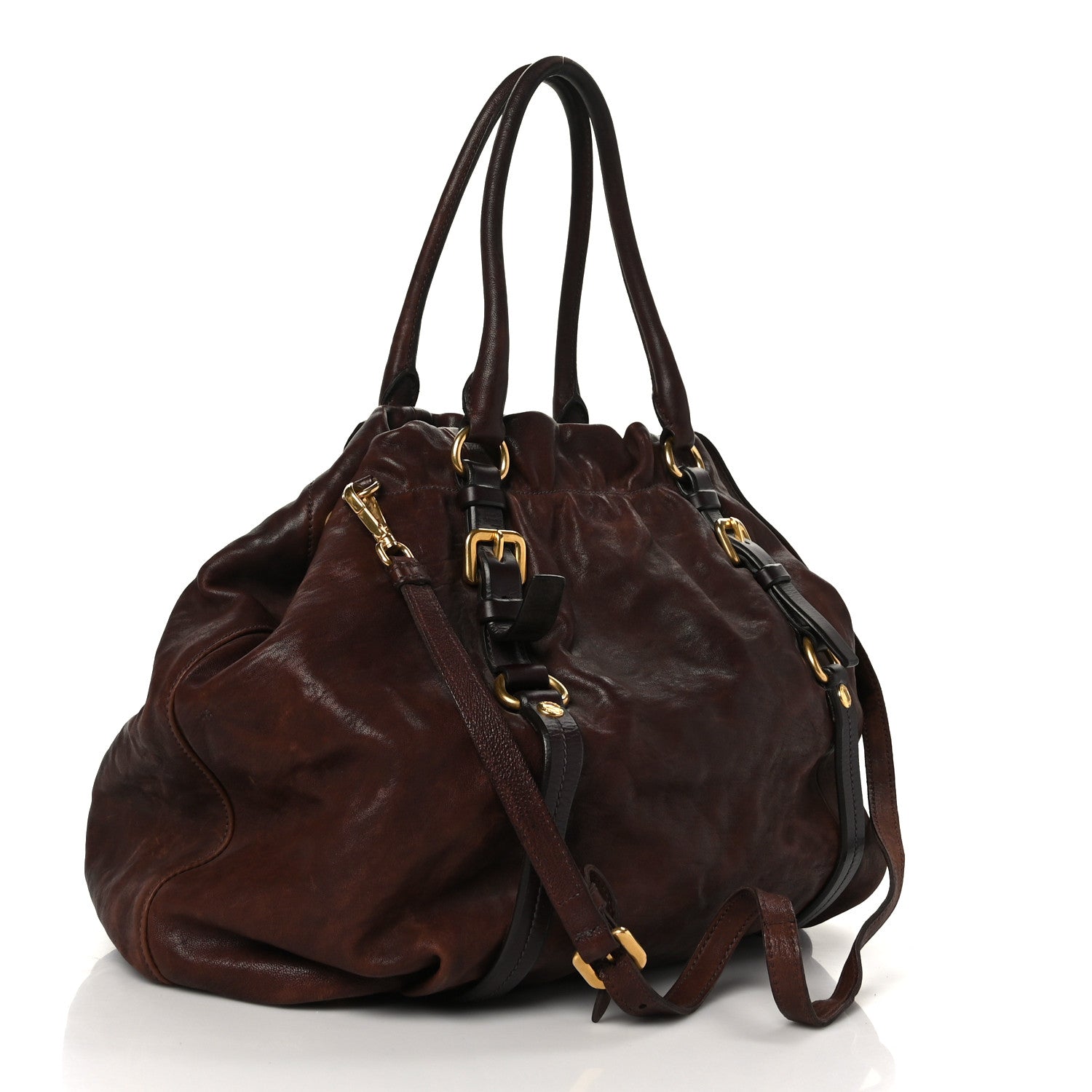 Prada Nappa Shoulder Bag Brown 2 of 9