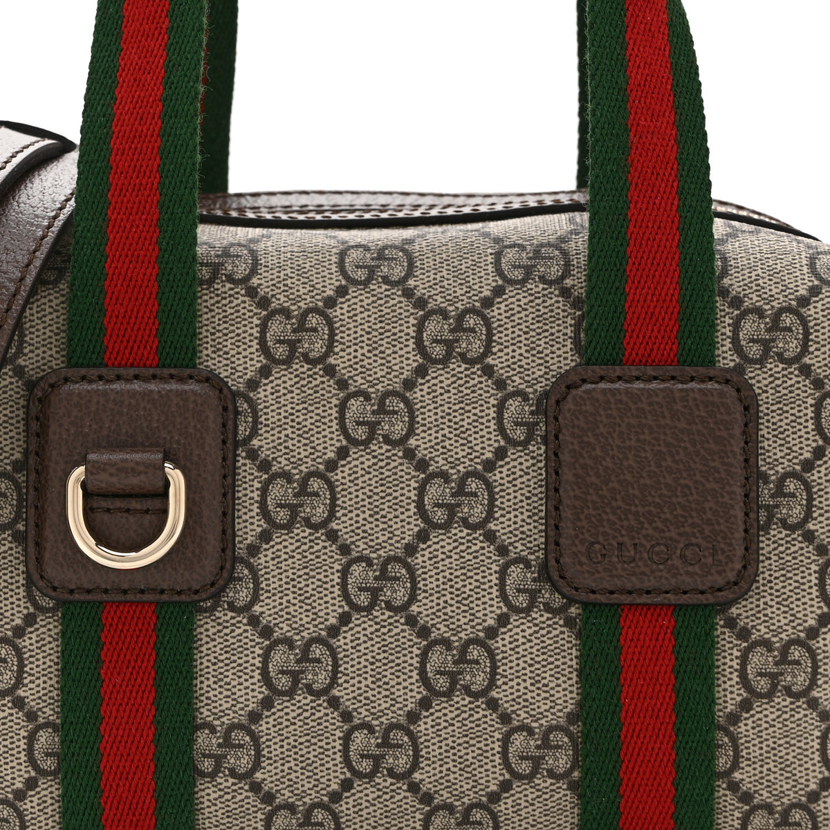 Gucci GG Supreme Web Mini GG Top Handle Bag Beige Ebony New Acero 8 of 10