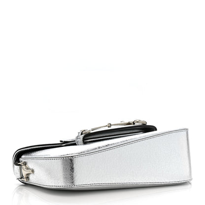 Gucci Metallic Demetra Small Horsebit 1955 Asymmetric Shoulder Bag Silver 4 of 10