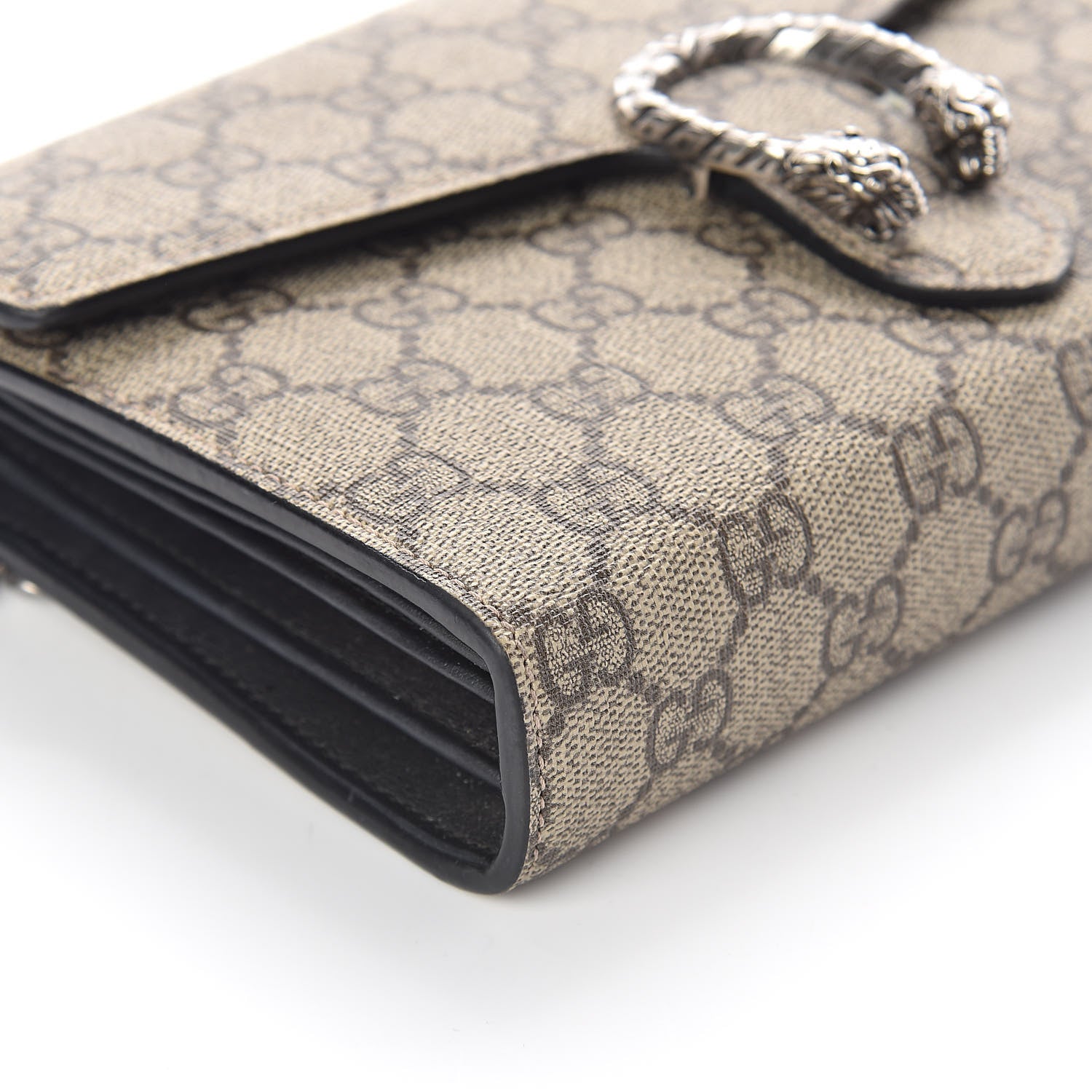 Gucci GG Supreme Monogram Mini Dionysus Chain Wallet Beige Black 8 of 14
