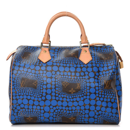 Louis Vuitton Monogram Kusama Town Speedy 30 Blue 1 of 10