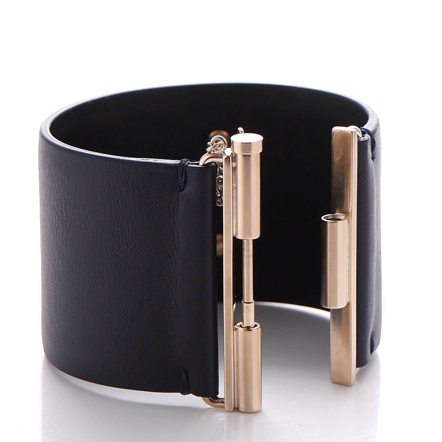 Chanel Calfskin CC Wide Cuff Navy 6 of 10