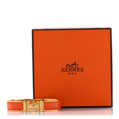Hermes Enamel Narrow Clic Clac H Bracelet PM Orange 5 of 5