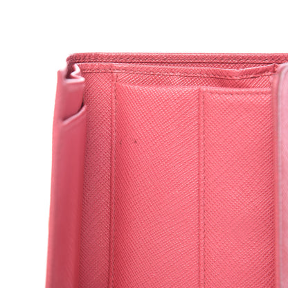 Prada Saffiano Metal Flap Wallet Peonia 15 of 15