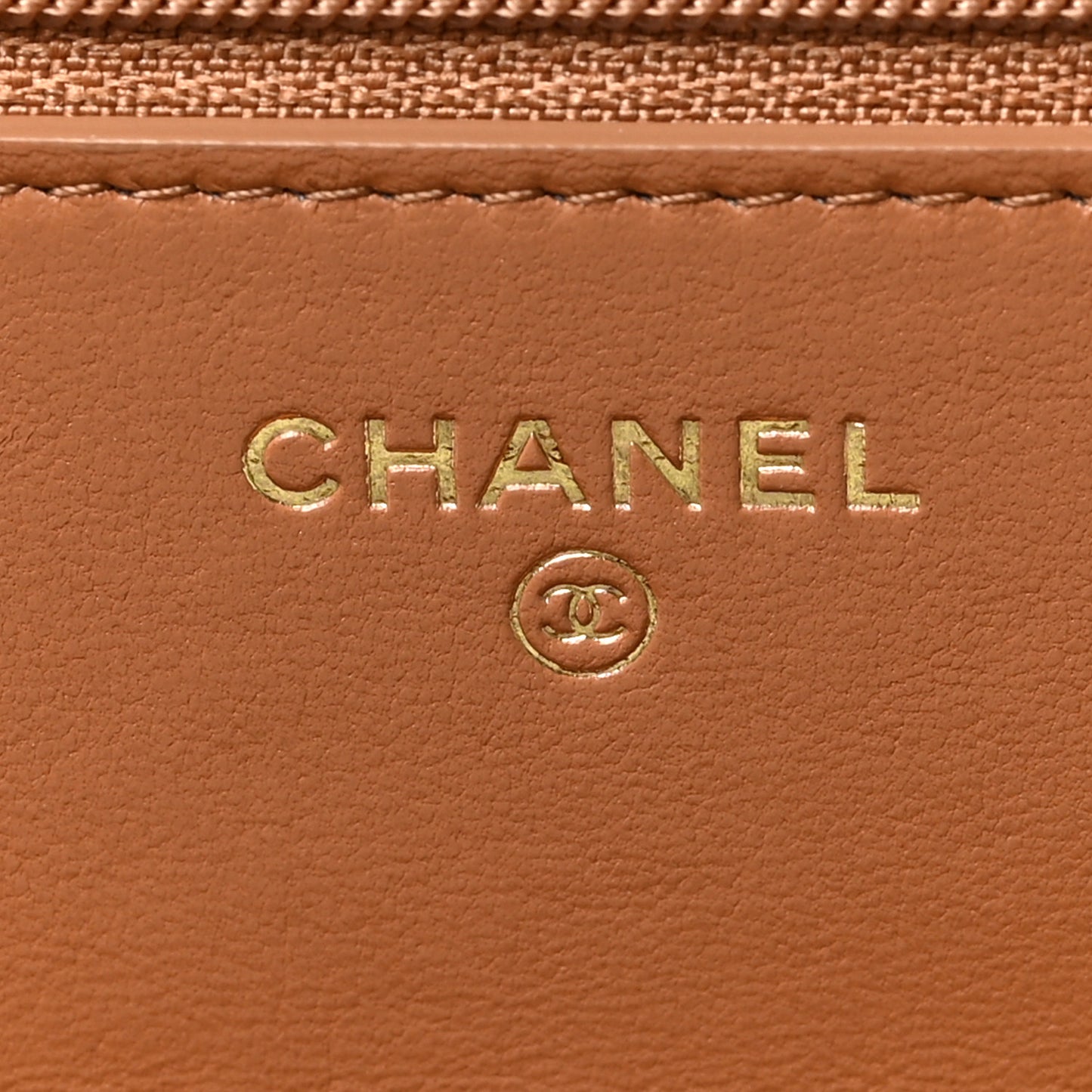Lambskin Quilted Chanel 19 Wallet On Chain WOC Brown
