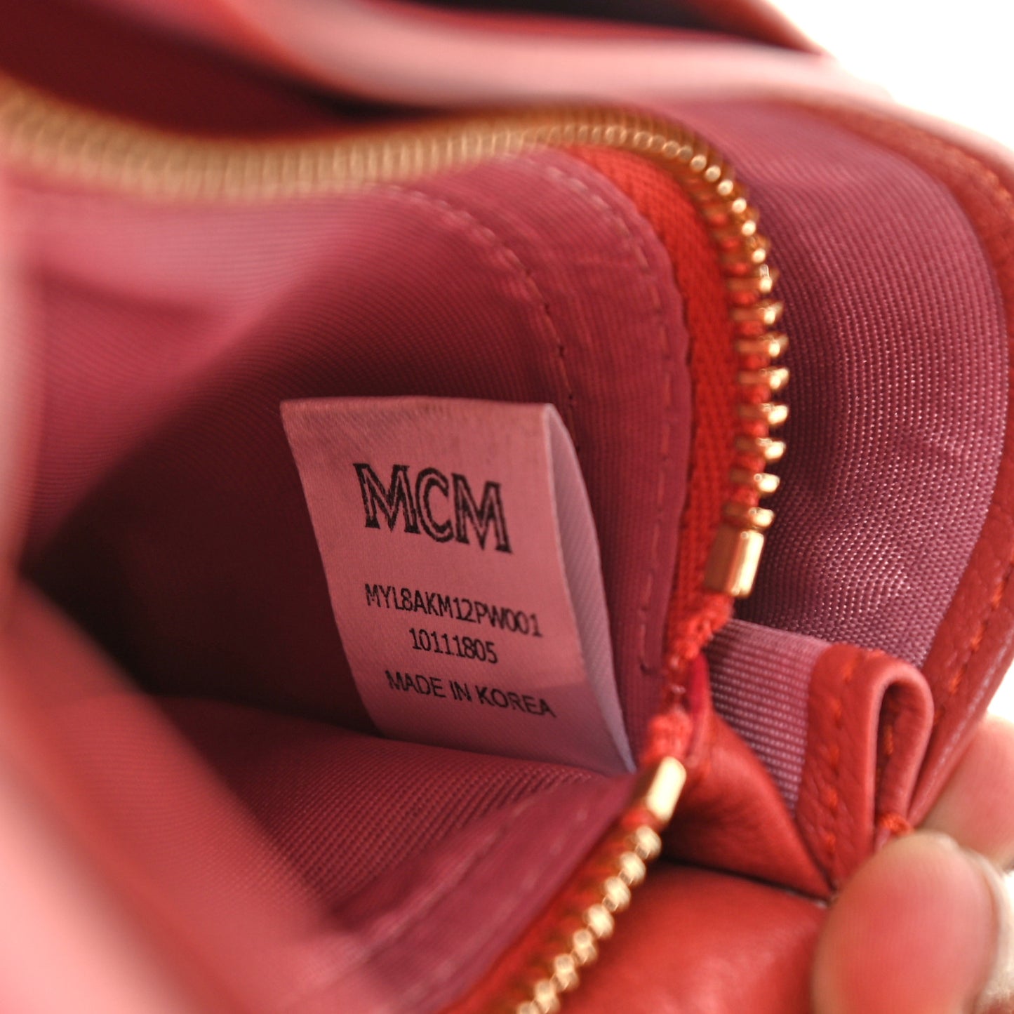 Calfskin Signature Monogram Klara Two Fold Wallet Hot Coral