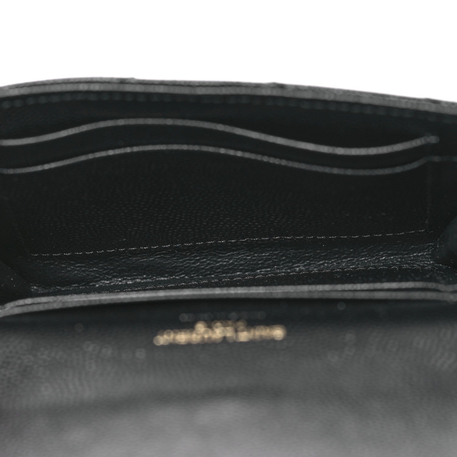 Saint Laurent Grain De Poudre Matelasse Chevron Small Monogram Envelope Wallet Black 5 of 11