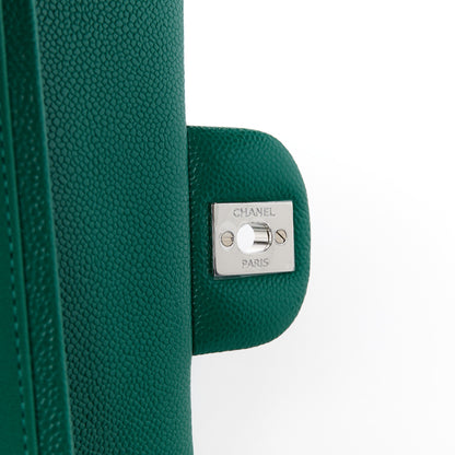 Chanel Caviar Quilted Medium Double Flap Green 7 of 12