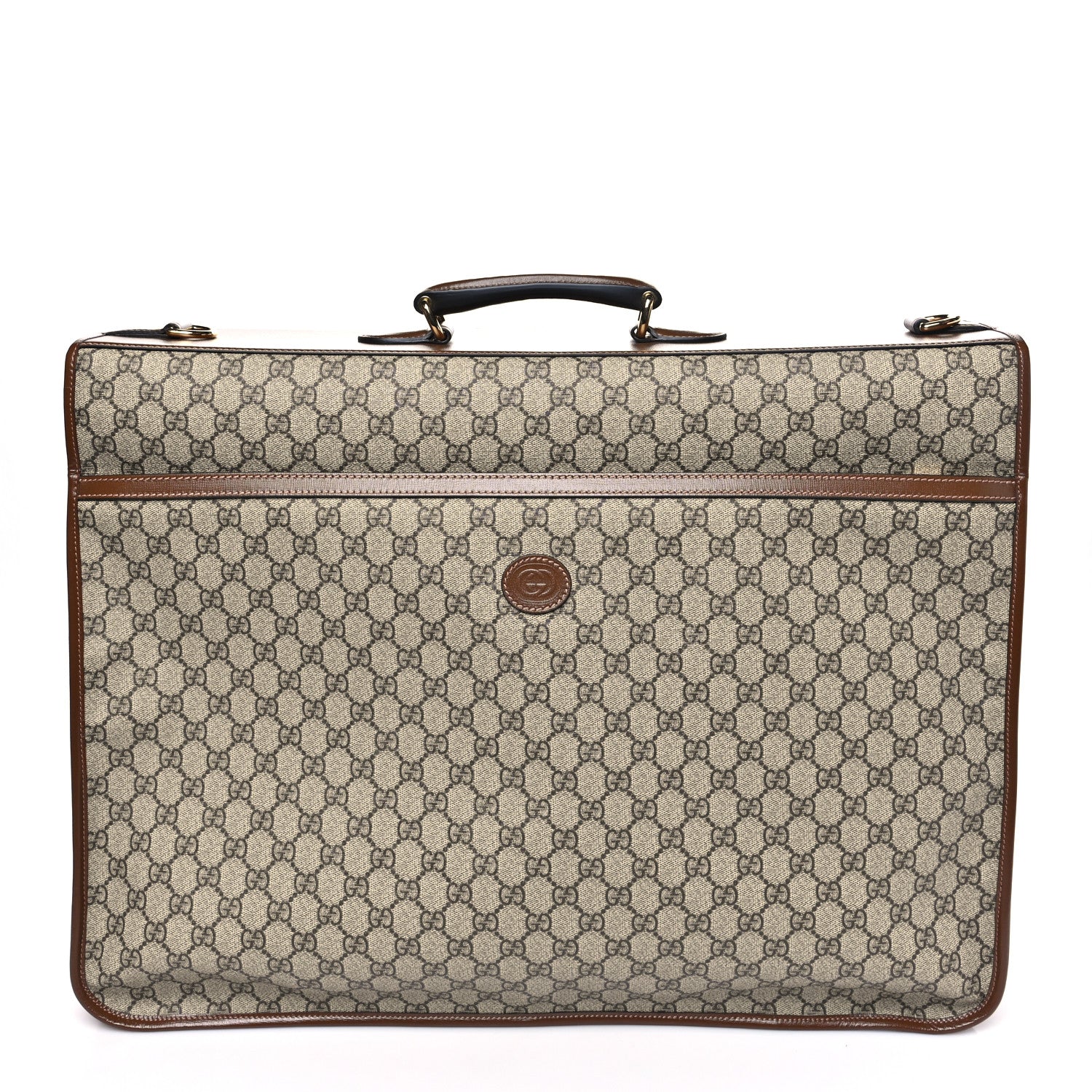 Gucci GG Supreme Monogram Azalea Calfskin Retro Interlocking G Garment Bag Beige Ebony Brown Sugar 1 of 9