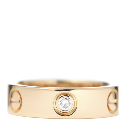 Cartier 18K Yellow Gold 3 Diamond 5.5mm LOVE Ring 53 6.25 1 of 6