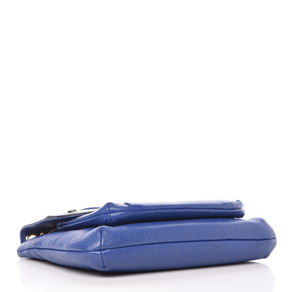 MCM Calfskin Studded Shoulder Bag Blue 4 of 16