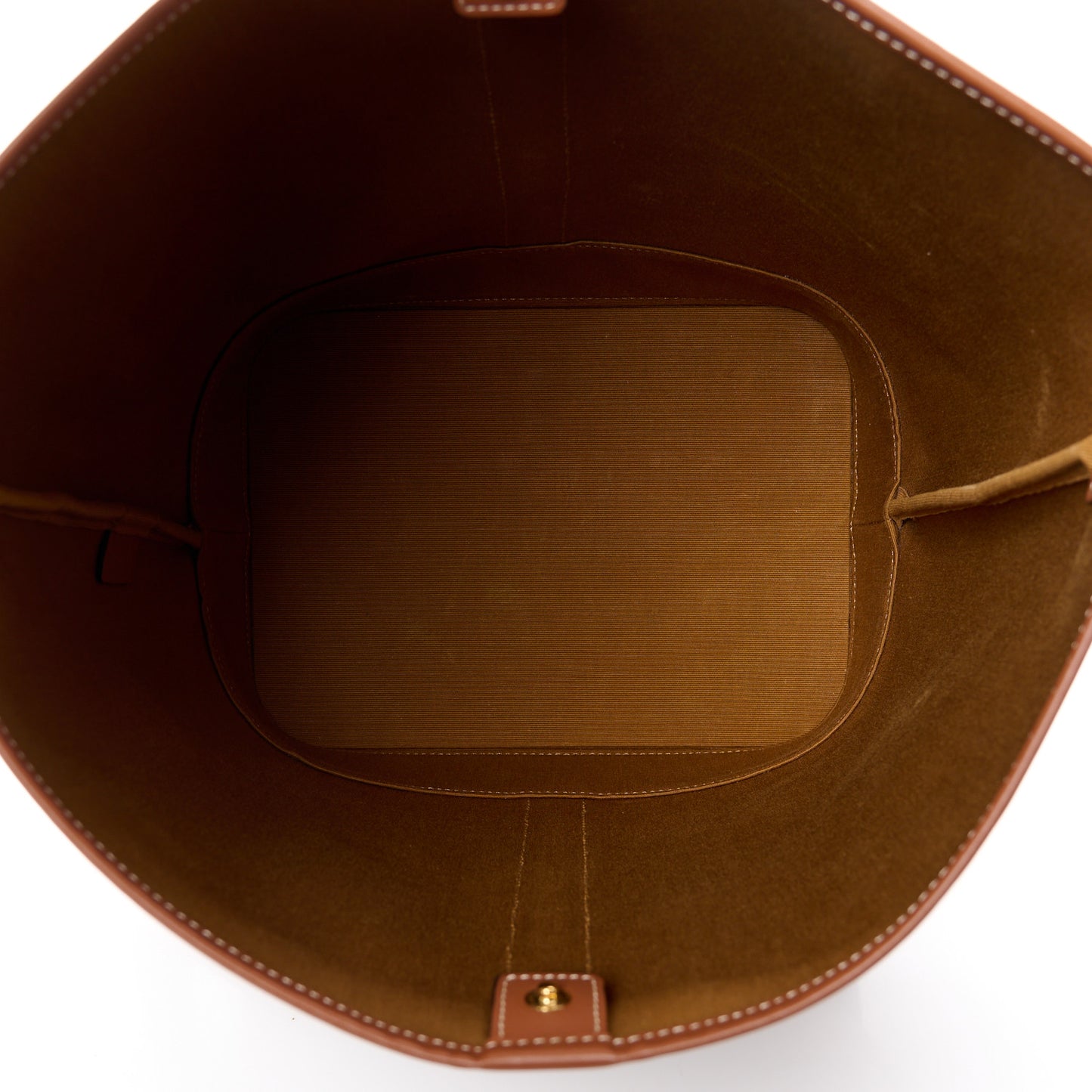 Triomphe Canvas Calfskin Medium Bucket Bag Tan