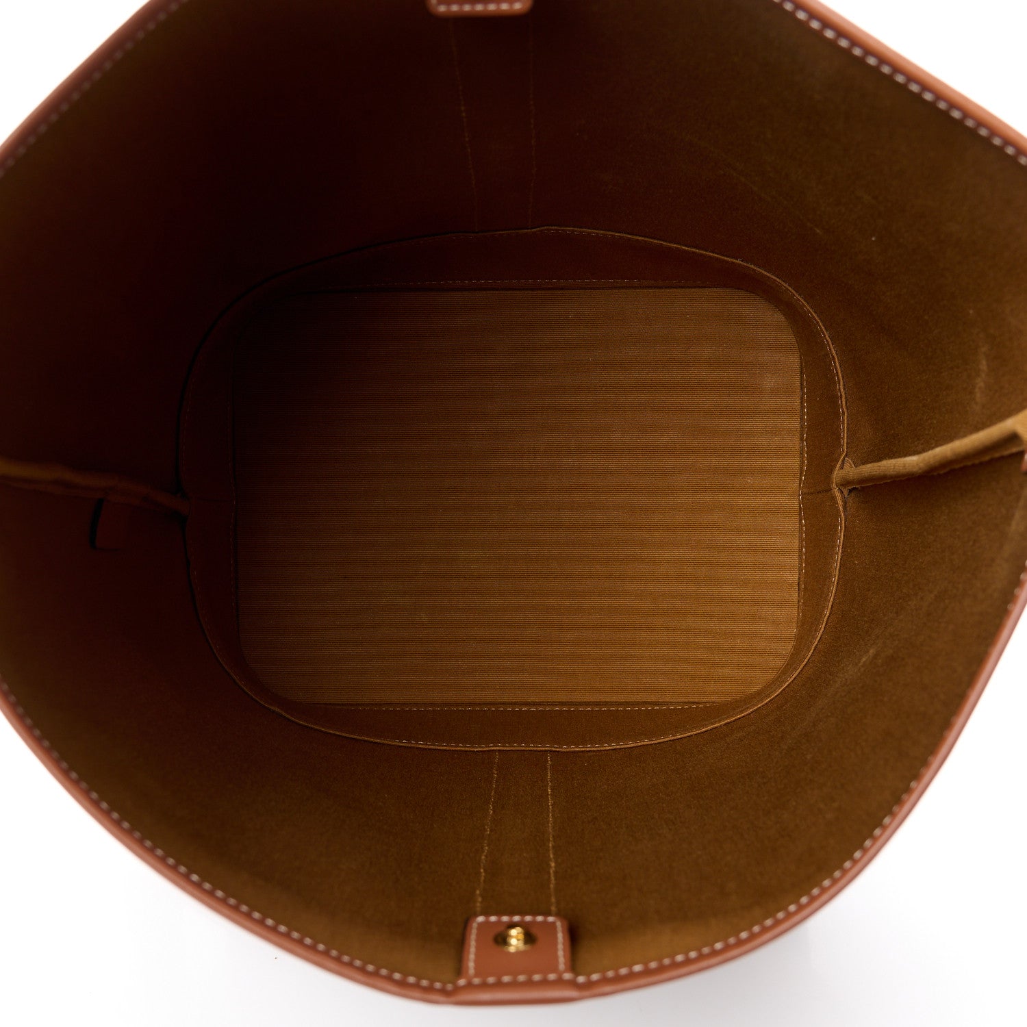 Celine Triomphe Canvas Calfskin Medium Bucket Bag Tan 5 of 13