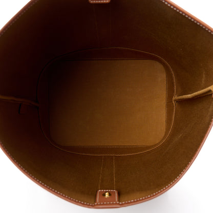 Celine Triomphe Canvas Calfskin Medium Bucket Bag Tan 5 of 13