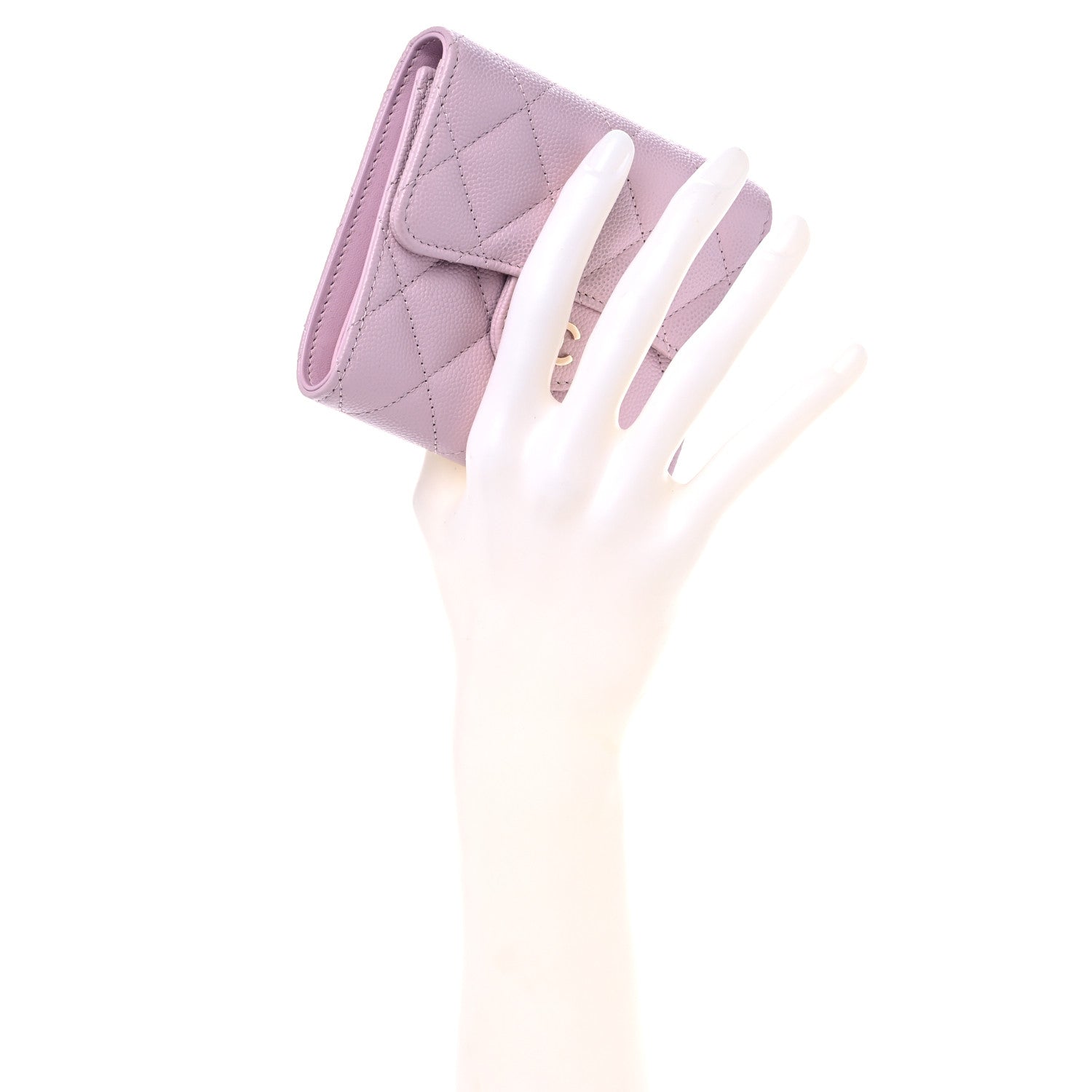 Chanel Caviar Quilted Compact Flap Wallet Light Pink 2 of 11