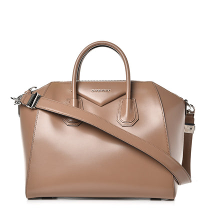 Givenchy Shiny Lord Calfskin Medium Antigona Dark Beige 1 of 9
