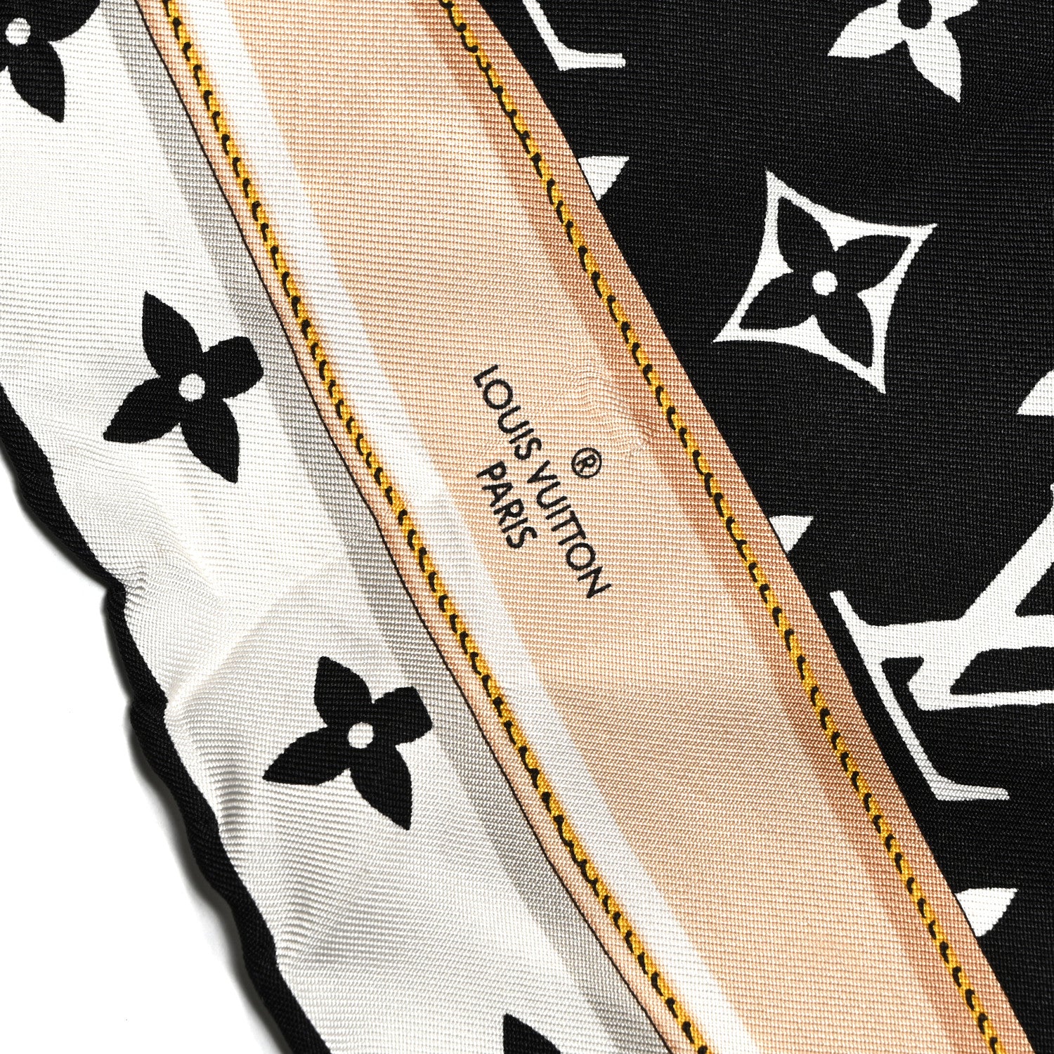Louis Vuitton Silk Monogram Confidential Square 45 Scarf Black White 4 of 4