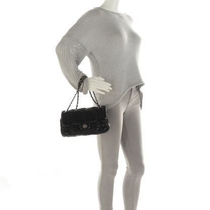 Chanel Calfskin Chevron Medium Flap Black 2 of 8