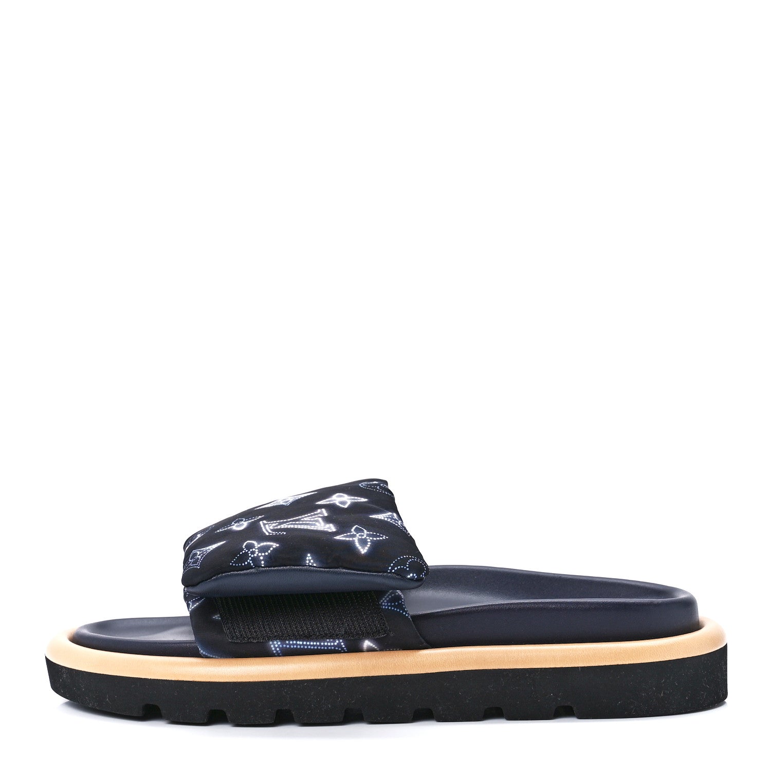 Louis Vuitton Nylon Monogram Womens Pool Pillow Comfort Mules 37 Navy Blue 1 of 8