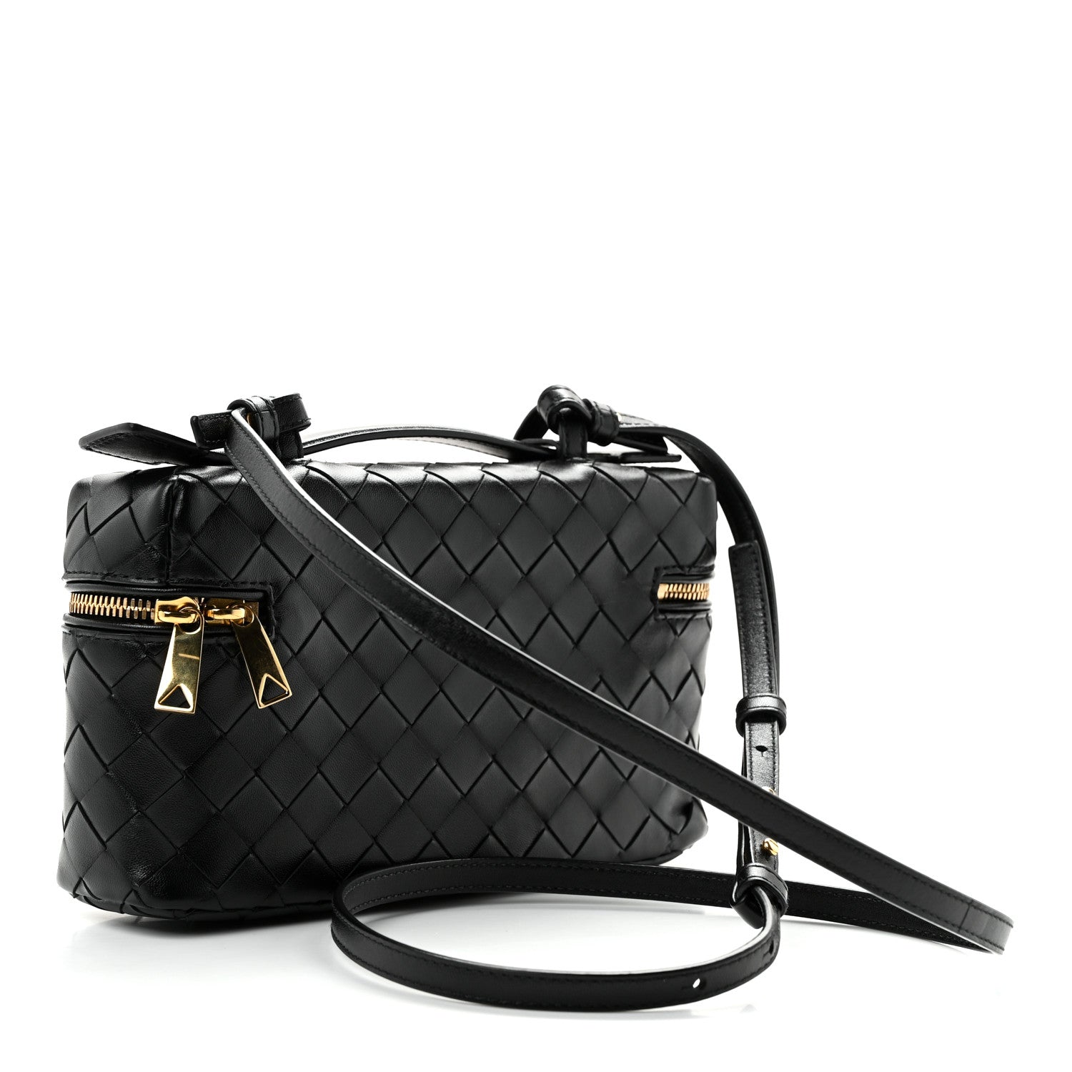 Bottega Veneta Calfskin Intrecciato Bang Bang Vanity Case Black 3 of 11