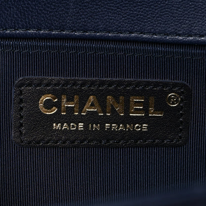 Chanel Lambskin Quilted Medium Boy Flap Dark Navy 6 of 8