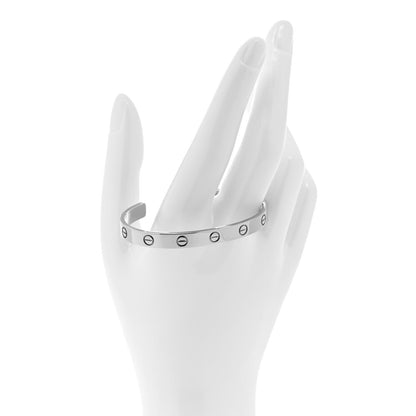 Cartier 18K White Gold LOVE Cuff Bracelet 16 2 of 4