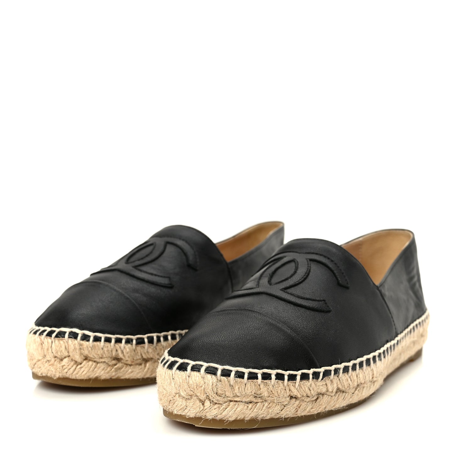 Lambskin CC Espadrilles 38 Black