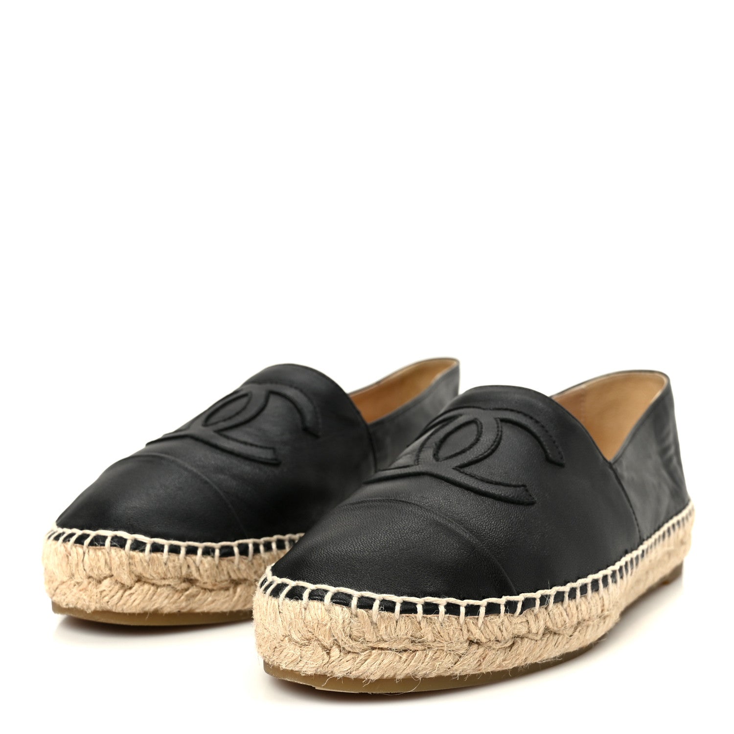 Chanel Lambskin CC Espadrilles 38 Black 4 of 11