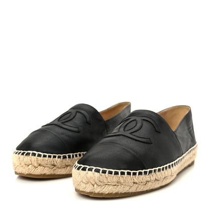 Chanel Lambskin CC Espadrilles 38 Black 4 of 11