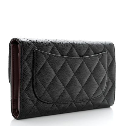 Chanel Caviar Quilted Long Flap Wallet Black 3 of 9