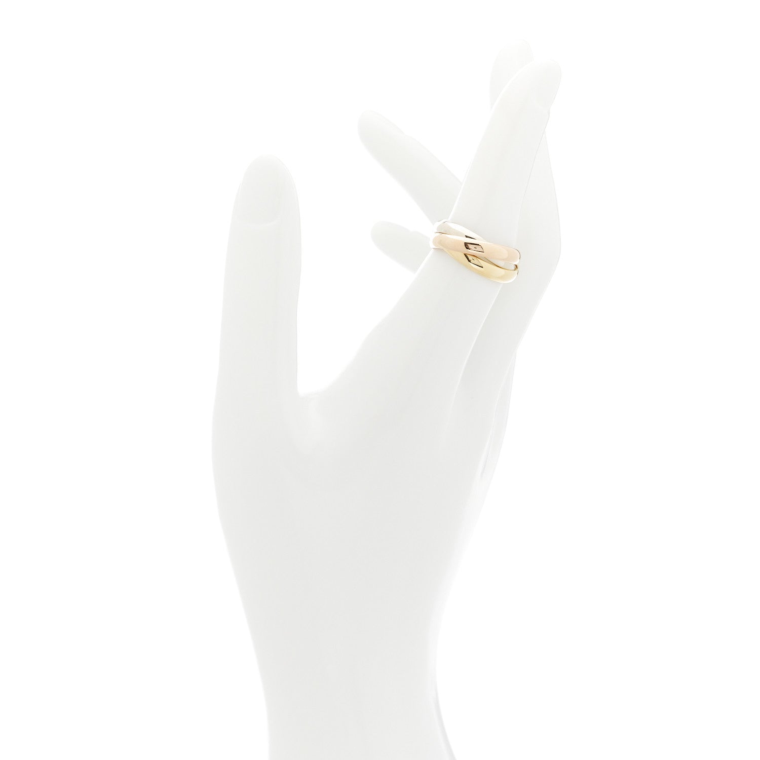 Cartier 18K Pink Yellow White Gold Classic Les Must De Cartier Trinity Ring 52 6 3 of 11