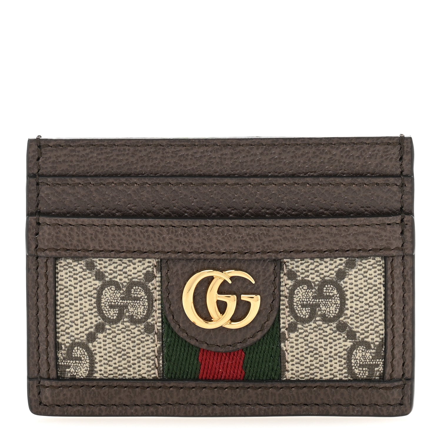 Gucci GG Supreme Monogram Ophidia Card Holder Brown 1 of 7