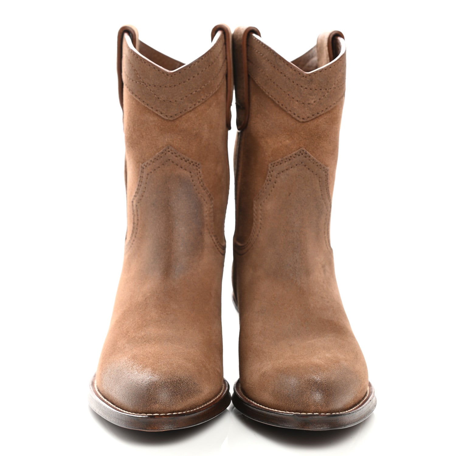 Saint Laurent Suede Eastwood Western Boots 37.5 Vintage Brown 2 of 10