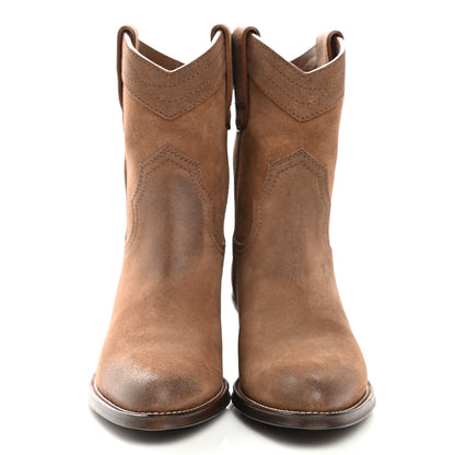 Saint Laurent Suede Eastwood Western Boots 37.5 Vintage Brown 2 of 10