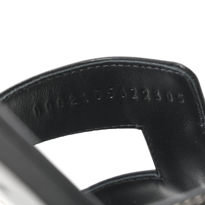 Hermes Box Calfskin Oran Sandals 40.5 Black 9 of 10