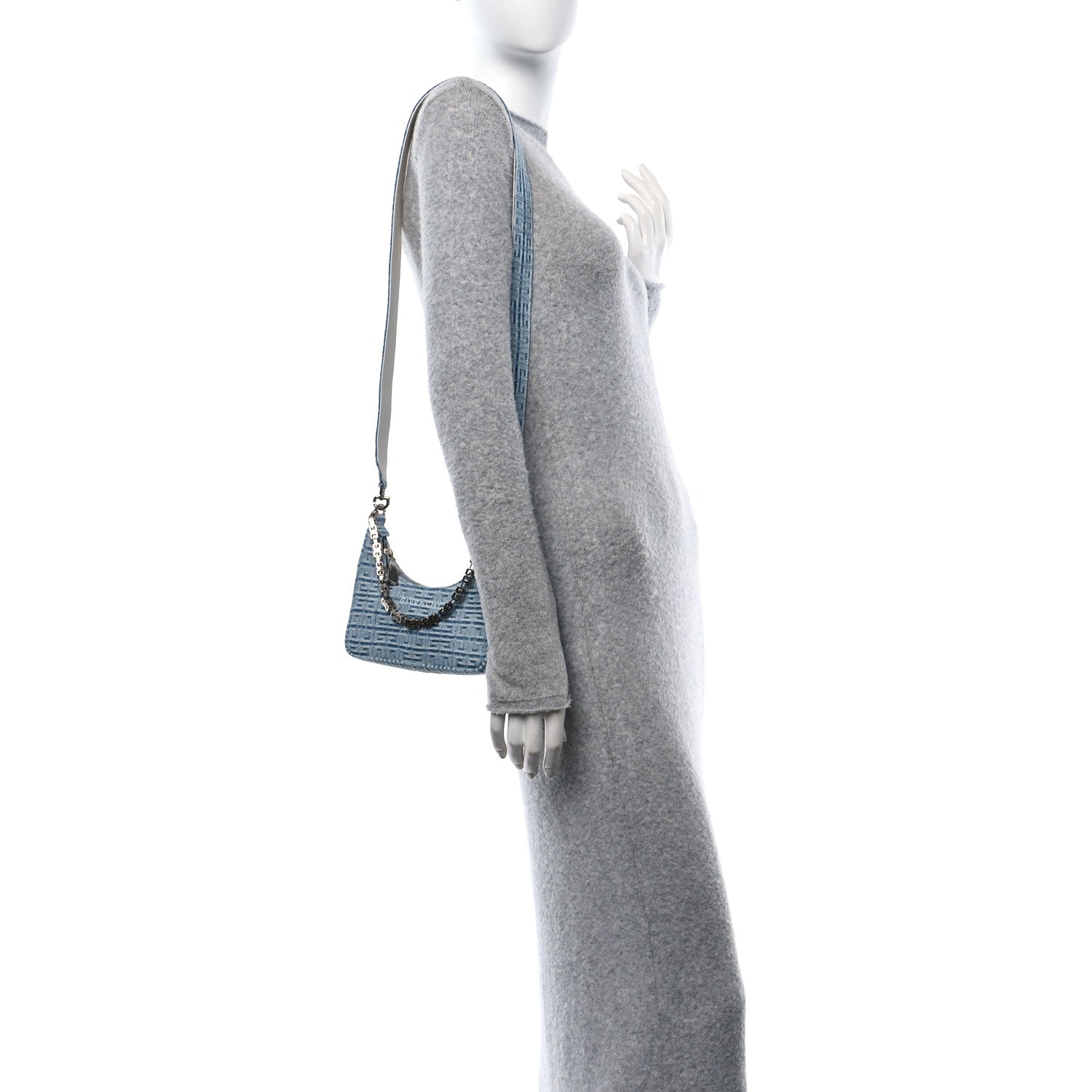 Givenchy Denim Mini Moon Cut Out Shoulder Bag Light Blue 1660457