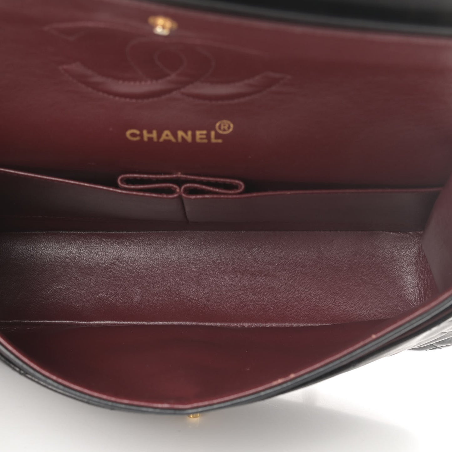 Lambskin Quilted Medium Double Flap Black