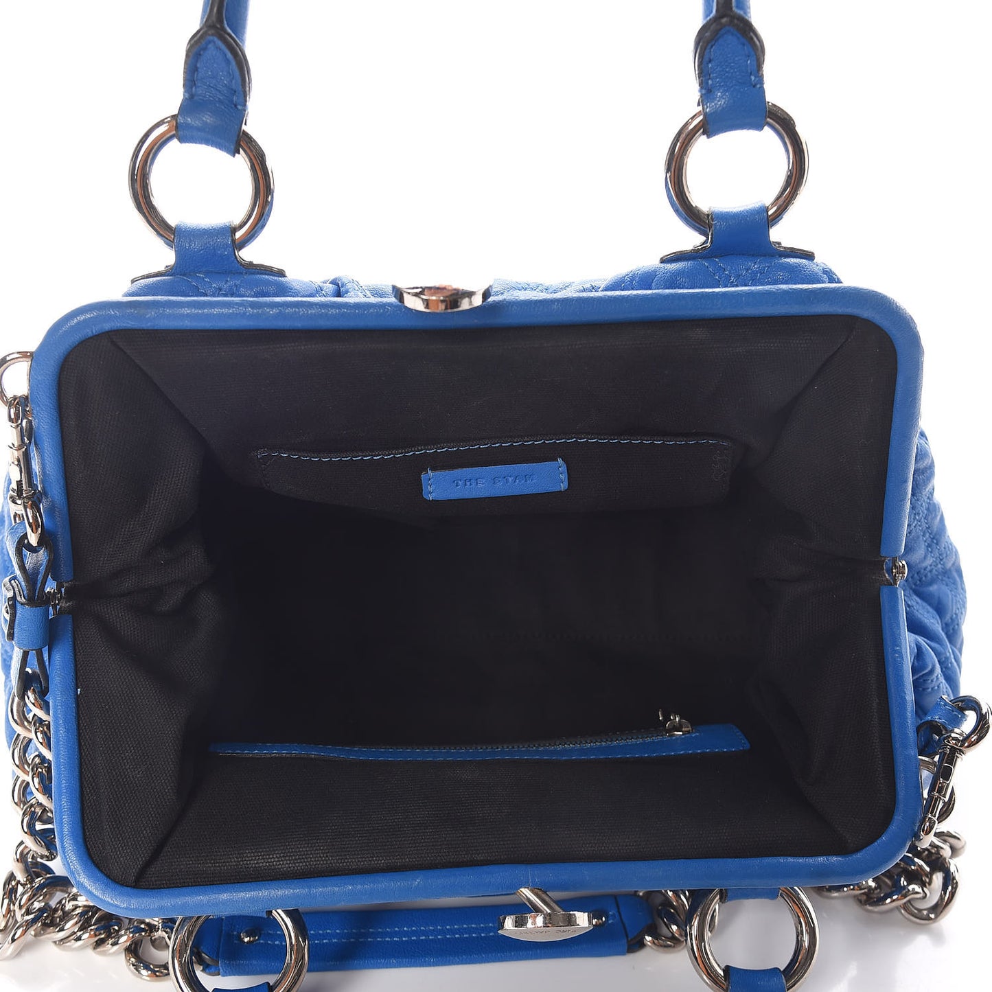 Calfskin Quilted Stam Bright Blue